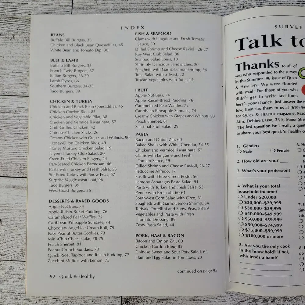 Cookbook quick healthy